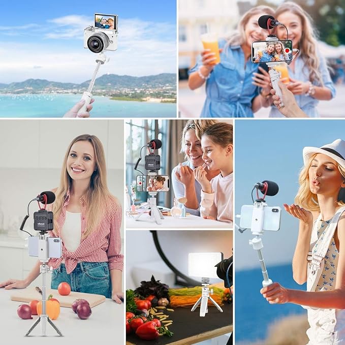 ULANZI Extension Pole Tripod, Mini Selfie Stick Tripod Stand Handle Grip for iPhone 13 Pro Max Samsung OnePlus Google Smartphone Canon G7X Mark III Sony RX100 DJI Osmo Nano Cameras Vlogging
