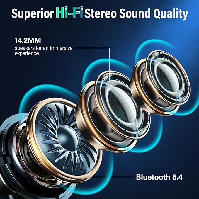 Wireless Earbuds, Bluetooth 5.4 Headphones with Multifunction Touch Screen, 48H Deep Bass Stereo Ear Buds, 5 EQ Modes, ANC/ENC Noise Cancelling, Transparency Mode, IPX7 Earbuds, Purple