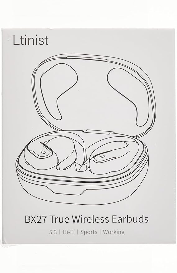 Wireless Earbud, 75Hrs Bluetooth 5.4 Headphones IP7 Waterproof for Sport, Running Wireless Earphones with ENC Noise Cancelling Mics, Deep Bass Over Ear bud with Earhooks for Android, iOS, Workout, Gym