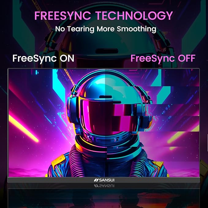 SANSUI 24 Inch Gaming Monitor 160Hz FHD 1080P Computer Monitor, FreeSync 1ms 4000:1 Contrast, HDMI DP Ports VESA Support Eye Care Monitor for Gaming Office (HDMI Cable Included ES-G24F4M)