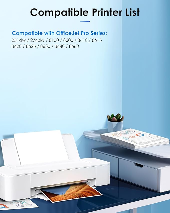 950XL 951XL Combo Pack 5-Pack Compatible for High Yield HP 950 951 Ink Cartridges Combo Pack Work with HP OfficeJet Pro 8600 8610 8620 8100 8630 8660 8640 8615 76DW 251DW (5P, 3 Color 2 Black)