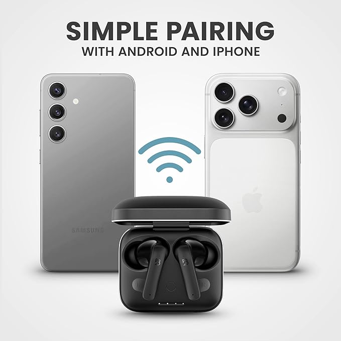 Back Bay Audio [USA-Based iPhone + Android Wireless Earbuds Bluetooth V5.3, Sweatproof Air Buds for Android Phones, Small Sports Bass Earphones with Wireless Mic for iPhone iOS, Bluetooth Earphones