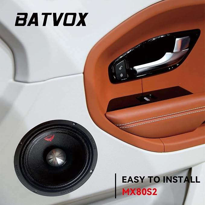 MX80S2 Midrange Loudspeaker 8" Silver Bullet, 700W Max, 4 Ohms, Premium Quality Audio Door Speakers for Car or Truck Stereo Sound System, Black (1 Speaker)