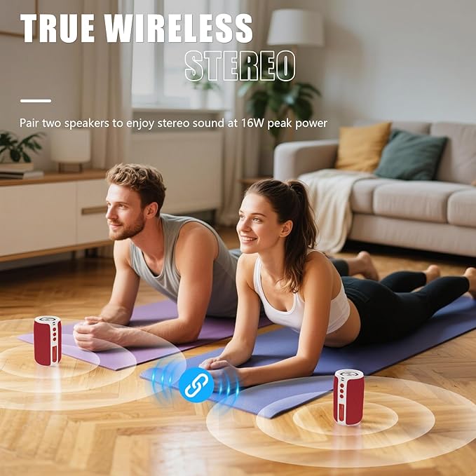 Bluetooth Speaker,MusiBaby Portable Wireless Speakers, Outdoor, Waterproof Speaker with Stereo Sound,Booming Bass,Dual Pairing,Bluetooth 5.3,24H Play,Speakers for Home,Party,Travel,Gifts