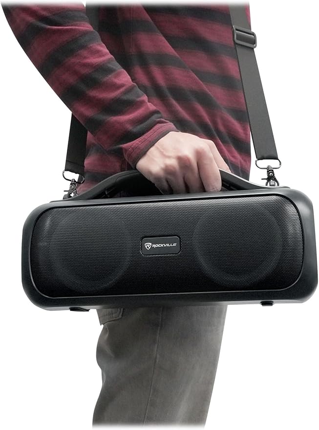 Rockville Go Party D4 30W Portable LED Bluetooth Speaker, Deep Bass, IPX5 Water Resistant, TWS Linking, Long Battery Life, Perfect for Parties and Outdoor Events