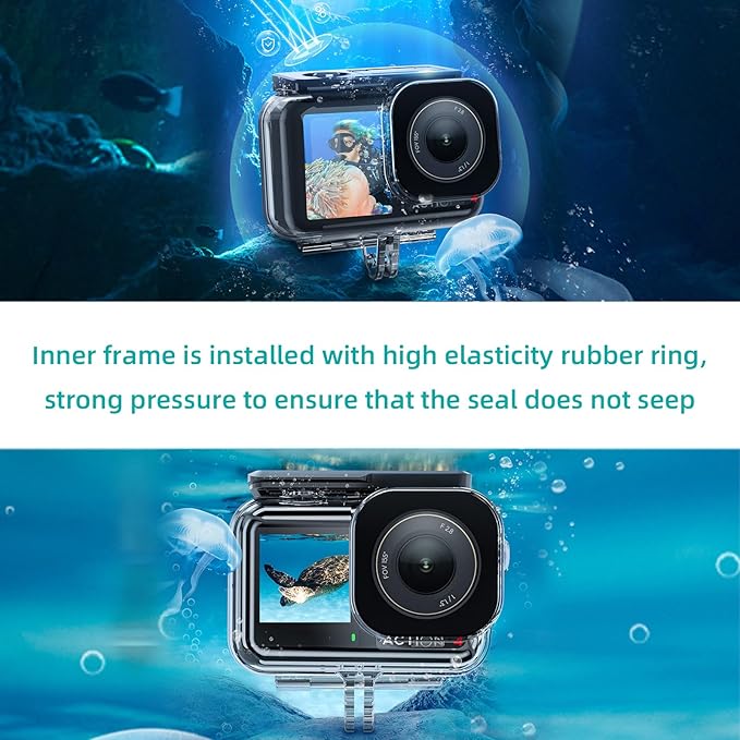 Waterproof Case for DJI Osmo Action Camera 5 Pro/4/3,with Anti-Fog Underwater Housing Shell Cage Supports 45M/148FT Diving Housing Protective Shell Underwater Accessories Kit