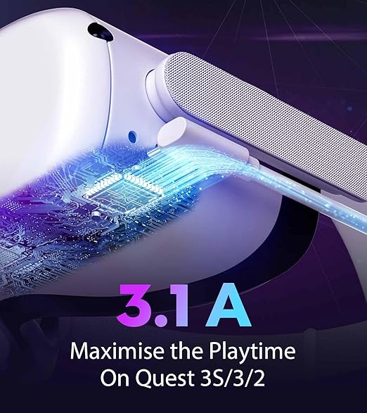 YRXVW Link Cable 16FT Compatible with Meta/Oculus Quest 3S, Quest 3, Quest 2/Pro, PICO 4 Accessories VR Headsets, Charging Cord and High Speed Data Wire, Charging Cable for Steam Gaming PC (16FT)