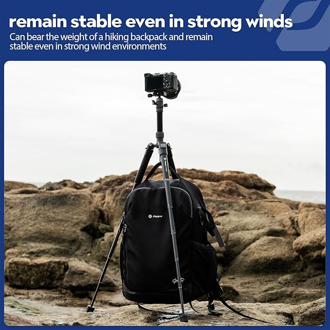 Fotopro Mini Tripod with Ball Head Phone Mount Detachable Selfie Stick Folded only 8.6" Max Load up to 6.6 lbs FY-810 Grey