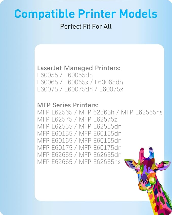 MasaiMara W9004MC Black Compatible Toner Cartridge for HP LaserJet Managed E60065x E60055dn E60075dn E60075x E60065dn; MFP E62575z E62565h E62565hs E62555dn E60155dn E60165dn E60175dn E62655dn Printer