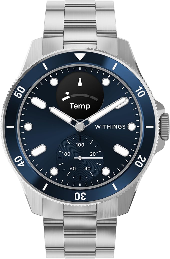 WITHINGS Scanwatch Nova - Heart Health Hybrid Smart Watch for Men & Women - SPO2, Temperature Monitoring, Sleep, Respiratory Health, Cycle Monitoring, 30-day Battery Life, Apple iOS/Android