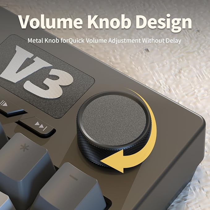 AJAZZ AK35I V3 104-Key Full Size Wired Gasket Mount Gaming Keyboard with Multimedia Buttons & Knob Control | Five Layer Pad | OEM Profile PBT Keycaps | Blue Backlit Custom Keyboard