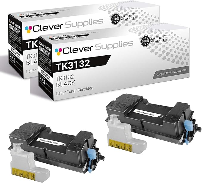 CS Replacement Toner Cartridge Compatible with Kyocera-Mita TK3132 Black ECOSYS M3560idn, FS-4300DN Black 2 Pack