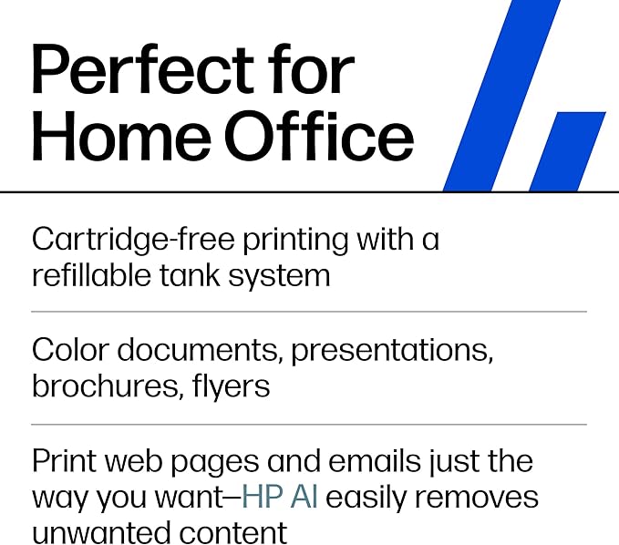 HP Smart Tank 7301 Wireless All-in-One Ink Tank Printer, Scanner, Copier with 2 years of ink included, Best-for-home office, Refillable, AI-enabled (28B70A)