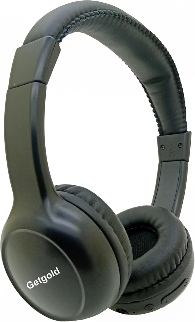 Kids Wireless Headphones, Over-Ear Design with Bluetooth 5.0, Adjustable Over-Ear Design, Available in Blue, Black, Pink (Black)