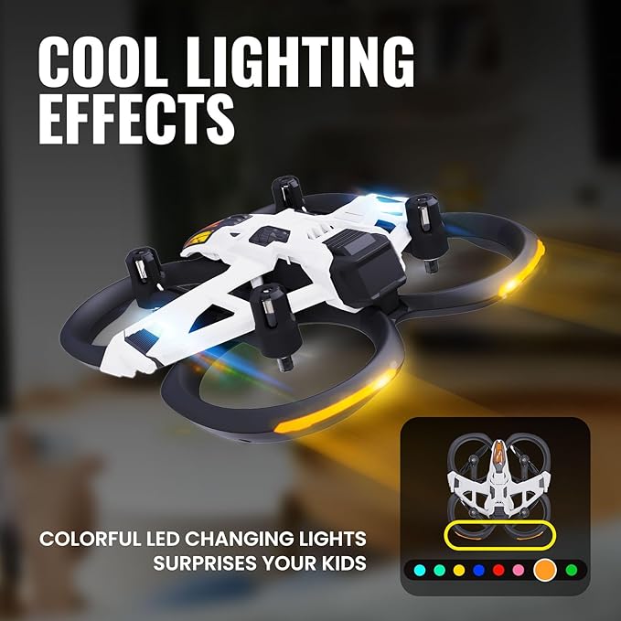 MACH 500 Tiny Drones for Kids, Mini Micro Nano Indoor RC Quadcopter for Age 8-12 10-15 12-14,Kids Drone with LED Light,Optical Flow Positioning,3 Speeds,Toys Gifts for Teen Boys Girls