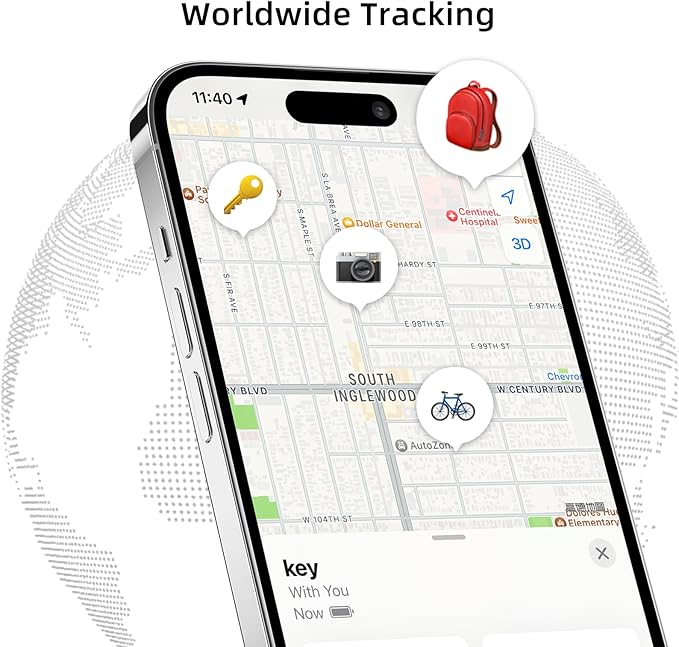 [Apple MFi Certified] Air Tracker Tag 1 Pack (iOS Only), Bluetooth Tracker for Apple Find My, Replaceable Battery, Key Finder and Item Locator Smart Tag for Keys, Bags, Luggage, Pets, Wallet (White)