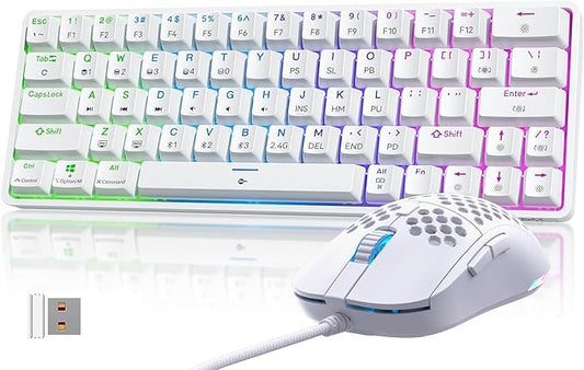 TMKB Falcon M1SE Honeycomb Gaming Mouse and 60% Wireless Mechanical Gaming Keyboard