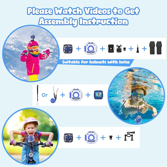 PROGRACE Kids Waterproof Camera for Boy Toys -Waterproof Digital Camera Underwater Video Cameras for Boys Kids Age 3-14 Year Old Birthday Presents with 32GB Card