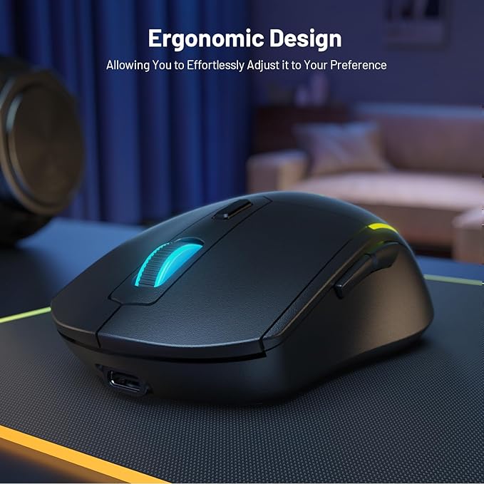 Snpurdiri 60% Wireless Gaming Keyboard and Mouse Combo,LED Backlit Rechargeable 2000mAh Battery,Small Membrane But Mechanical Feel Keyboard + Popular RGB Mice for Gaming,Business Office