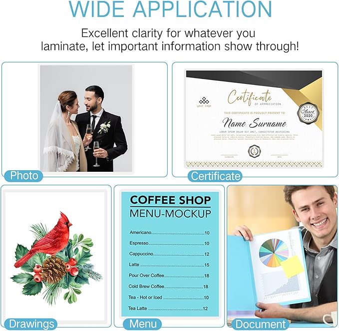 Jetec 1000 Pcs Laminating Sheets Bulk 8.6 x 12 Inch Clear Lamination Sheets 4 Mil Lamination Pouches Thermal Lamination Paper Hold Sheet Clear Letter Size Sheets Home Office Supplies