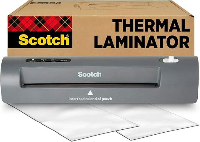 Scotch TL901X Thermal Laminator, 1 Laminating Machine, Gray, Laminate School Assignments and Documents, for Dorm Room or School Supplies, 9 in.