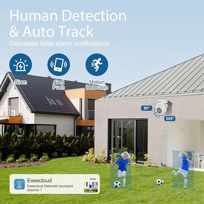 【Wireless Pro, 3K &10CH】5MP Outdoor Security Camera System Wireless, 4pcs WiFi Cameras Home Security System Video Surveillance with 1TB HDD, 7/24 Record,100FT Color Night Vision,Auto Track,2 way Talk