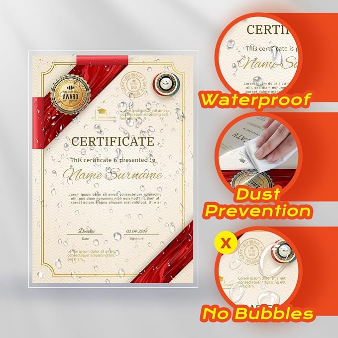 10 PCS Self Adhesive Laminating Sheets,8.7 x 12.2 Clear Laminating Sheets No Machine Needed,Self Sealing Laminating Sheets Suitable for 8.5 x 11 Inches Letter Size