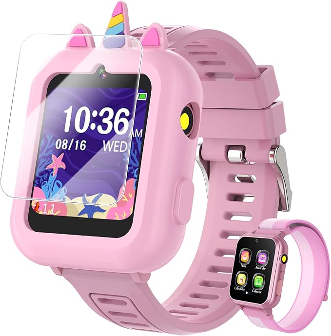 Smart Watch for Kids with 39 Games Touchscreen Camera Video, Music Player, Pedometer, Calculator, Calendar, Stopwatch, Flashlight, Alarm Clock 12/24 hr, Birthday Gifts Toys for Girls Ages 3-12