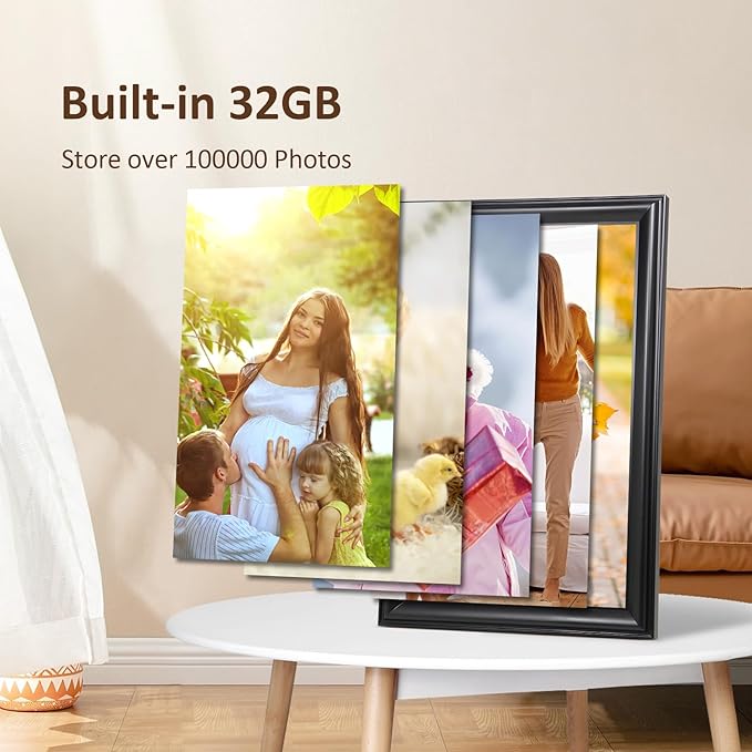 16 Inch Large Digital Picture Frame, Canupdog WiFi Digital Photo Frame with 1920 * 1080 IPS Touchscreen, 32GB Storage, Auto-Rotate, Wall Mountable, Easy Setup, Slideshow Photos and Videos