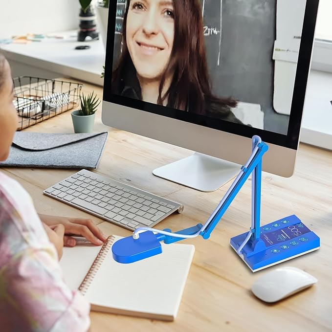 TreasLin USB Document Camera 15MP Document Camera for Teachers, Remote Learning, Classroom Presentations, Art Classes Online Teaching with Multi Angle Rotation Adjustment LED Light