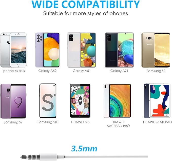 Wired iPhone Earbuds/Headphones/Earphones with 3.5mm Wired [MFi Certified] with Mic, Volume Control Compatible with iPhone,iPad,iPod,Computer,MP3/4,Android Most 3.5mm Audio Devices