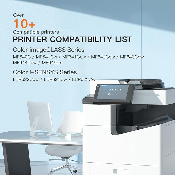 054H Toner Cartridge Set Replacement for Canon 054 054H Toner Cartridge 4 Pack to use with Canon Color ImageClass MF644Cdw LBP622Cdw MF642Cdw MF641Cdw MF641Cw LBP623Cdw ( Black Cyan Magenta Yellow )