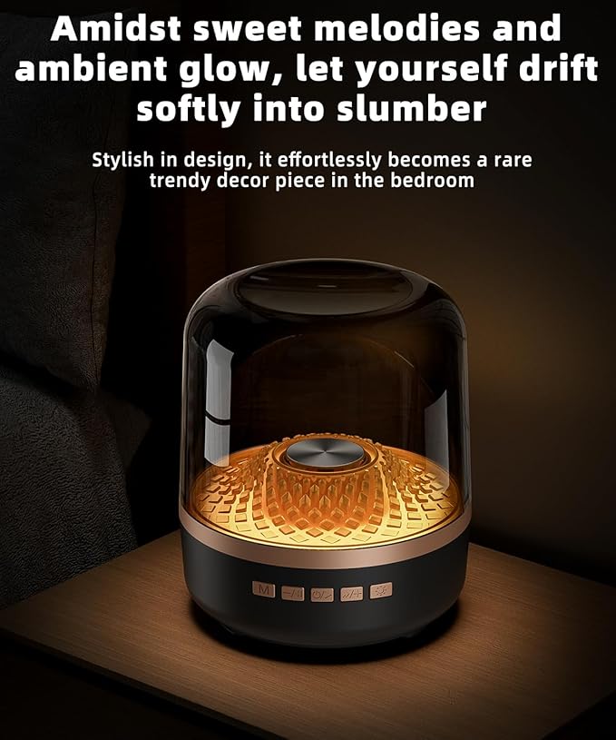 Bluetooth Speaker with HD Sound and Lights, Portable Wireless, Long-lasting battery life, TWS Pairing, for Home/Party/Outdoor/Travel/Beach, Stocking Stuffers, White Elephant Gifts for Adults (Black)