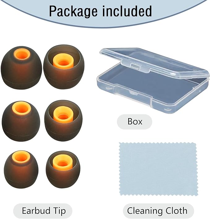 Earbud Replacement Tips Silicone Earbud Tips Earbud Covers Fit for in-Ear Headphones (Inner Hole 3.8mm -5.1mm) Earbud Rubber Tips Ear Tips,9 Pairs S/M/L