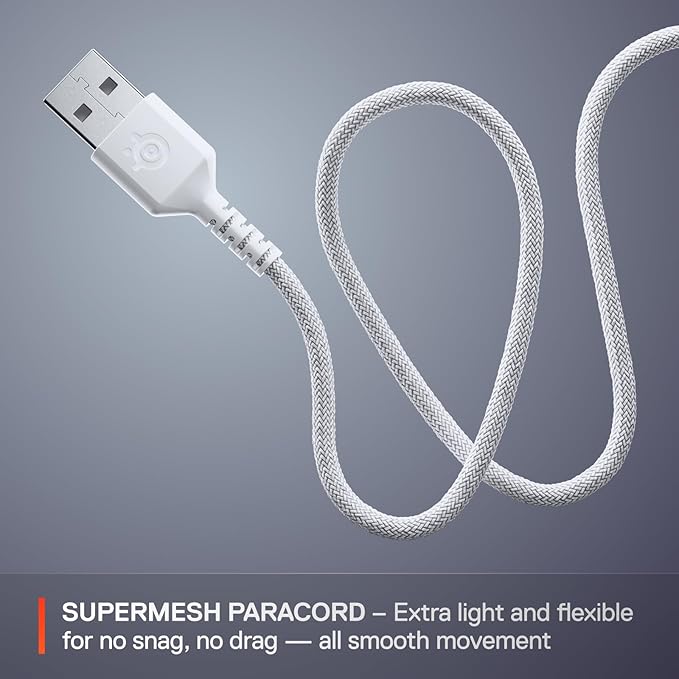 SteelSeries Rival 3 Gen 2 Gaming Mouse — 8500 DPI TrueMove Core Optical Sensor — 60 Million Click Durability — Low Latency — 77g Lightweight — 100% PTFE Feet — RGB — White