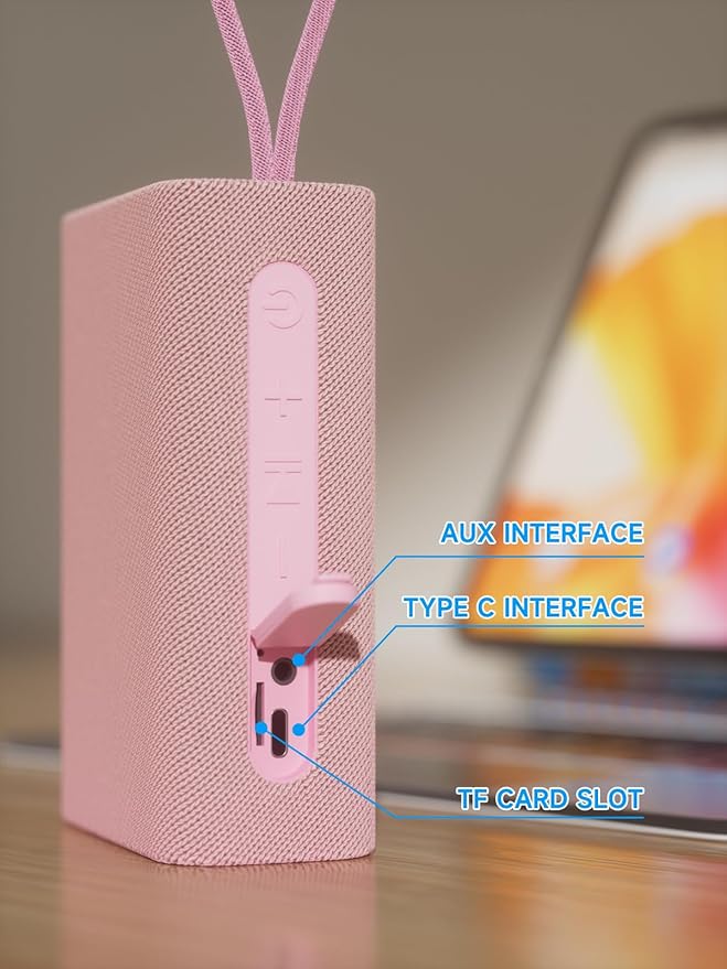 Speaker, Portable Wireless Bluetooth Speakers, Waterproof Loud Stereo Sound with RGB Lights TWS Paire Long Playtime for Home/Party/Outdoor, Electronic Gadgets(1PCS, Pink)