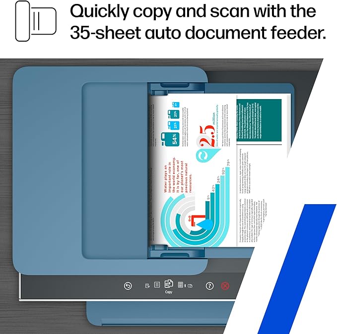 HP Smart Tank 7602 Wireless All-in-One Ink Tank Printer, Scanner, Copier with 2 years of ink included, Best-for-home office, Refillable, AI-enabled (28B98A)