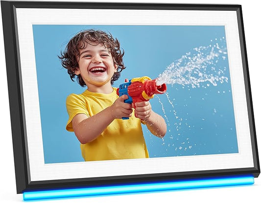 RCA 10.1" WiFi Digital Picture Frame Uhale App Photo Frames Electronic HD IPS Touch Screen Display with 32GB Memory LED Lights, Support USB/SD Card, Slideshow, Instantly Share Photos Videos