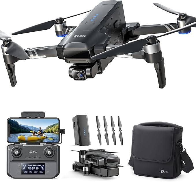 Holy Stone HS600 2-Axis Gimbal Drones with Camera for Adults 4K EIS, Integrated Remote ID, 20000 FT Range Transmission, GPS Drone with Brushless Motors, 4K/30FPS, Follow Me, Level 6 Wind Resistance