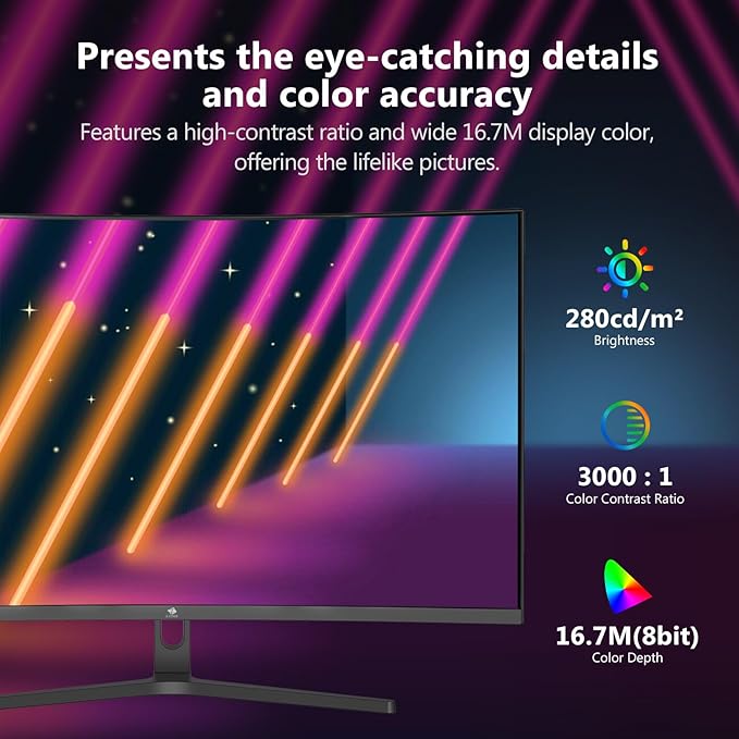 Z-Edge 32 inch Curved Gaming Monitor, QHD 1440P 170Hz 165Hz 144Hz Curved Monitor, 1500R Computer Monitor, MPRT 1ms Monitor, 16.7M Colors, 3000:1 Contrast, UG32 Ultra Slim Bezel, DP x2, HDMI x2