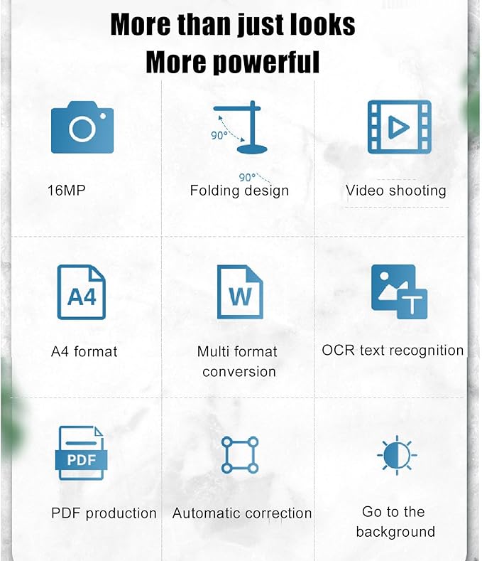 USB Document Camera, 4K Ultra 16MP Document Webcam with Adjustable Angle, Auto Manual Focus, Brightness Adjustment for Distance Learning, Remote Teaching, Web Conferencing, etc