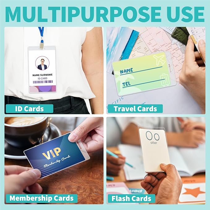 Binditek 200 Pack 5mil Thermal Laminating Pouches, 2.5 x 4.25 Inches Laminating Sheets with Hole, ID Badge Without Clip, Ultra Clear, HeatSeal, Glossy, for Students and Coworkers