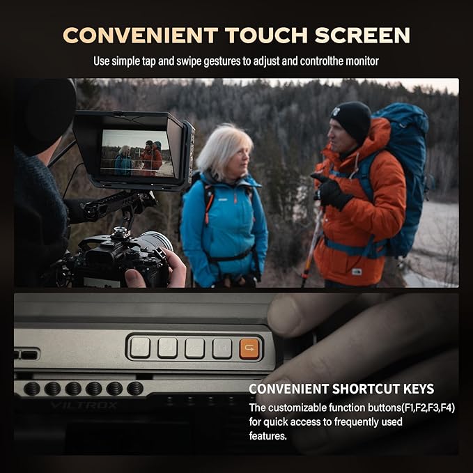 VILTROX DC-X3 Cage 6" SDI Camera Field Monitors 2000nits Super Bright Daylight Viewable External Monitor for 4k HDMI DSLR Touchscreen Monitor for Sony Canon Nikon with Sunshield 2200 MAh Battery