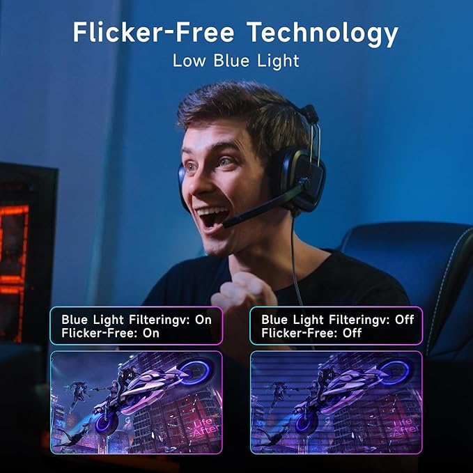 24 inch Gaming Monitor 240Hz, FHD 1080p, VA Panel, 2ms Response Time, Adaptive sync, PC Computer Monitor, 3-Sided Frameless, Ultra Slim, 99% sRGB, Bluelight Filter, HDMI & DP Ports,Black