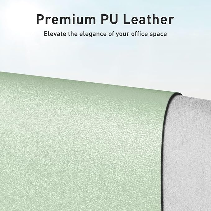 Aothia Large PU Leather Desk Pad Protector – Non-Slip Mouse Pad & Writing Mat for Office/Home, Waterproof, Easy to Clean (31.5" x 15.7", Aqua)