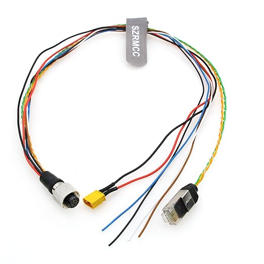 SZRMCC Livox Mid-360 Cable M12 Aviation 12Pin Female 3 in 1 Splitter RJ45 XT30 Flying Leads Data Sensor Cable for DJI Livox Mid-360 Avia Lidar (50cm)