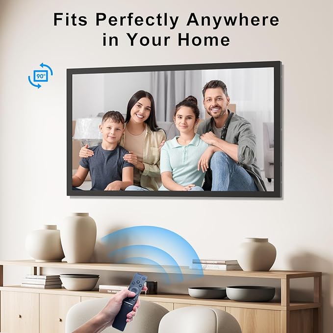 Large Digital-Photo-Frame 21.5" WiFi Picture-Frame - 32GB Digital Picture Frame, 1920x1080 FHD IPS Panel, Wall Mountable, Sync Smartphone Screen, Share Photos Videos via App Email, Gift for Mom Dad