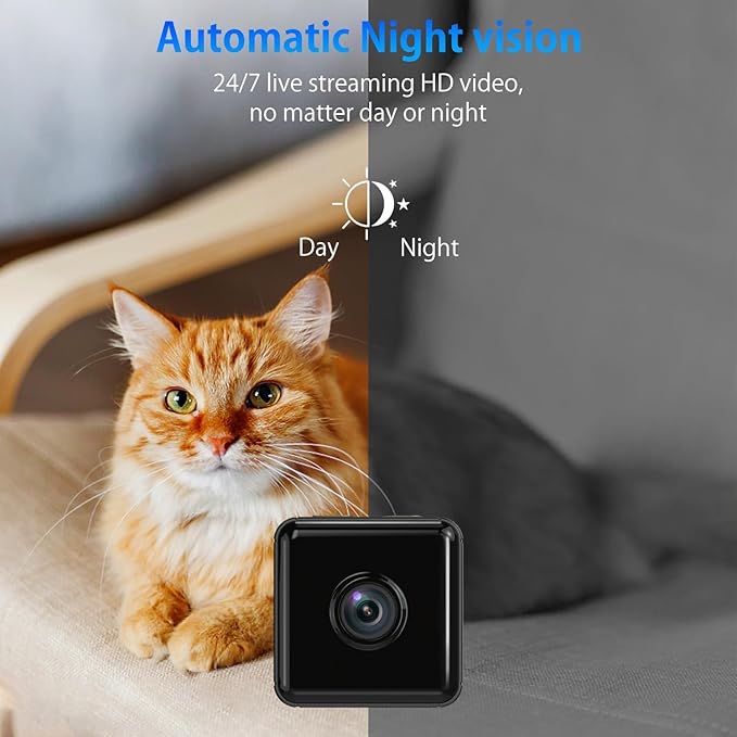 ULar 1080P Square Camera with 940nm Night Vision & Motion Detection,Picture Taking cam,Nanny Cam,Pet Cameras,Smart Indoor Security.