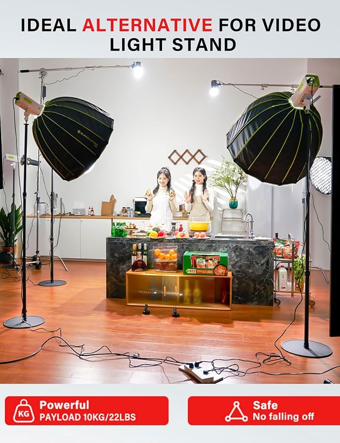 IFOOTAGE A400 Round Base Monopod, 79'' Aluminum Photography Light Stand Flat Base, Camera Tripod Stand for DSLR Camera, Light, Webcam, Live Streaming, Vlogging, Payload 10KG/22LBS (2 Pack)