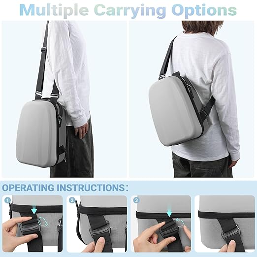 FOREGOER Carrying Case for Meta Quest 3/Oculus Quest 2, Hard Travel Storage Case Compatible with Meta Oculus Quest 2 Headset, Quest Pro and Accessories (Grey)